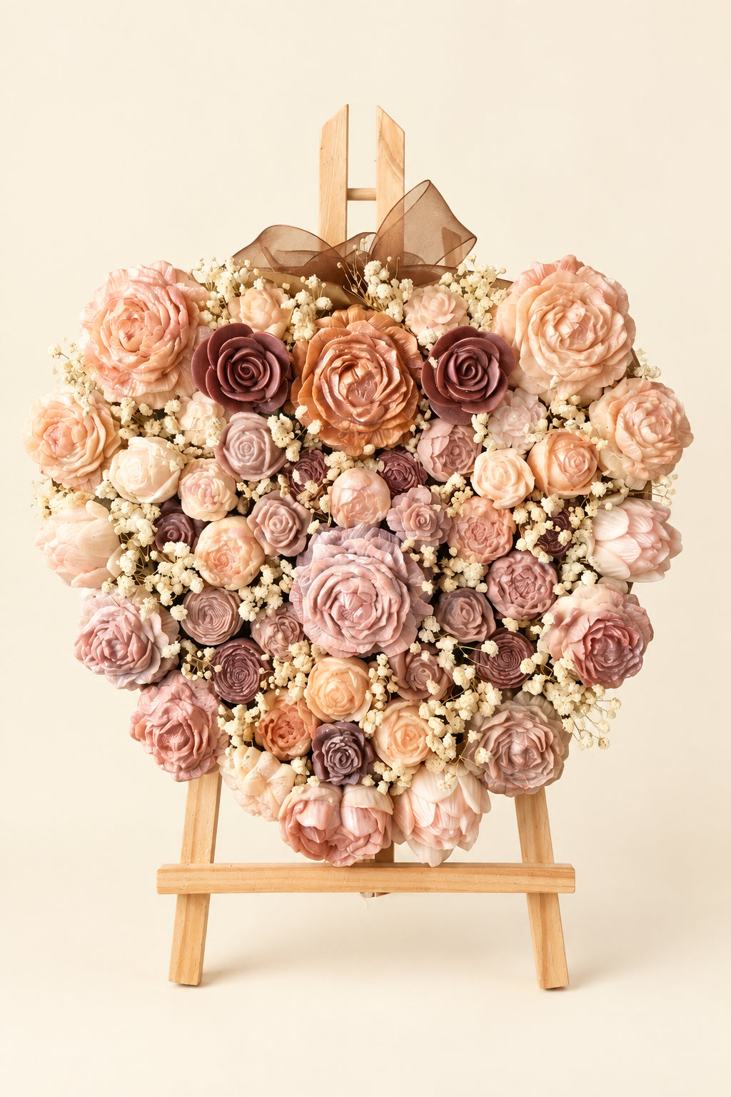 Cœur fleuri sur chevalet