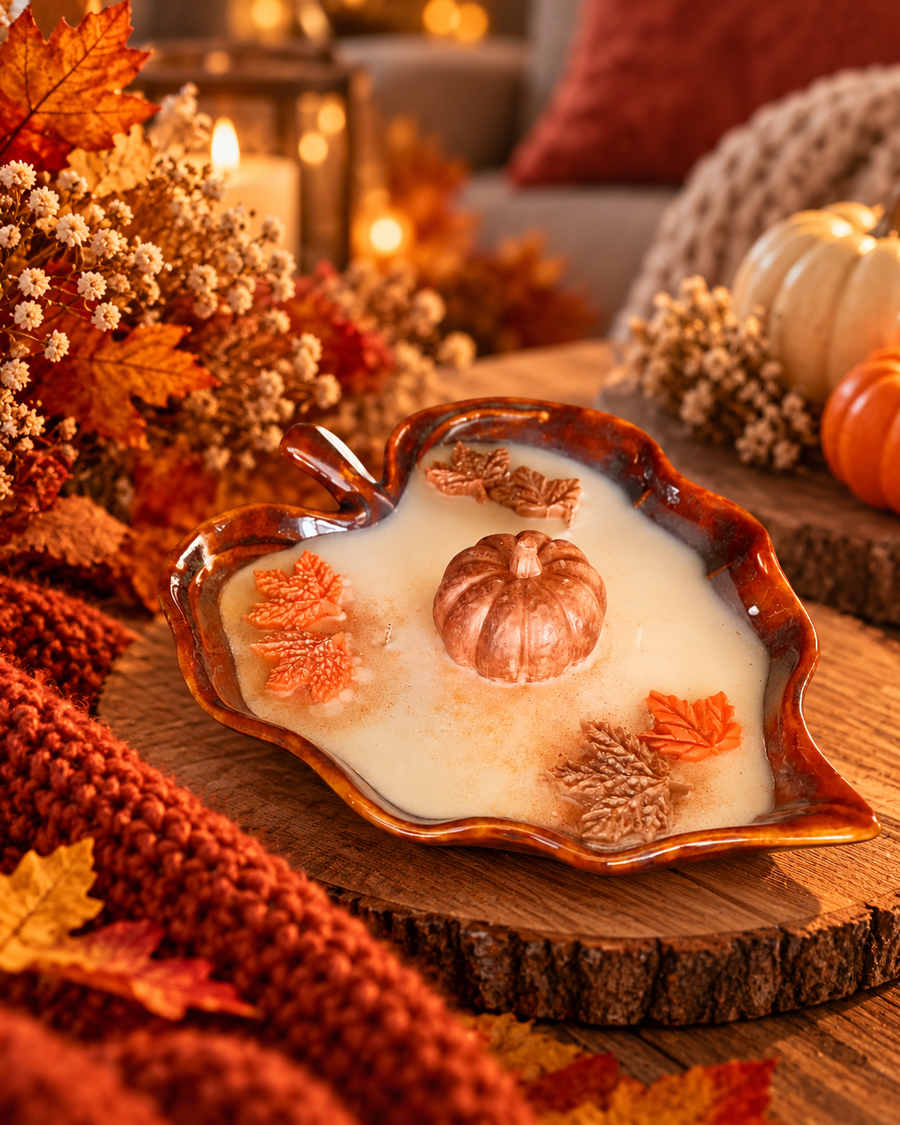 Bougie feuille d'automne